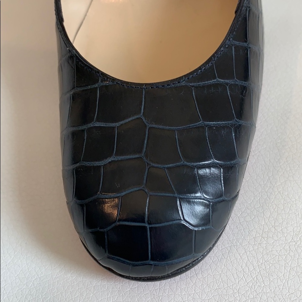 Simple Pump Blue Louboutin Crocodile Heels